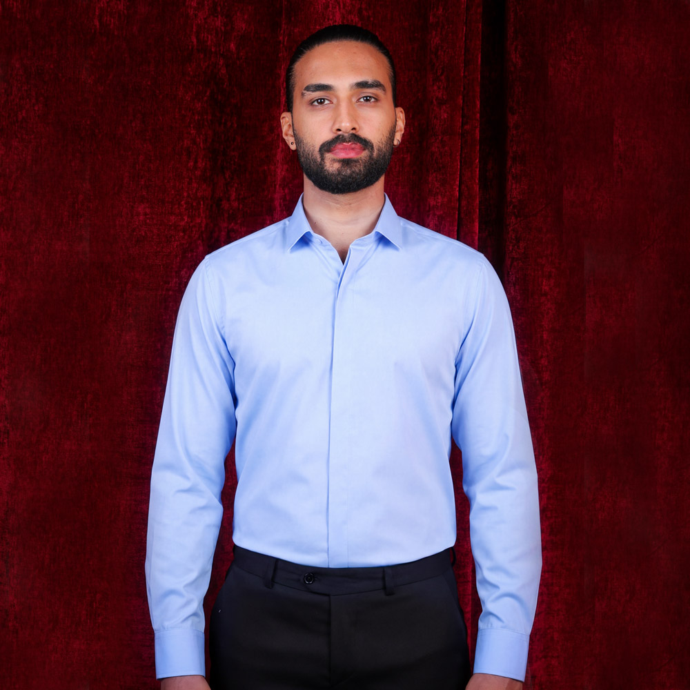 پیراهن مردانه کلاسیک آبی