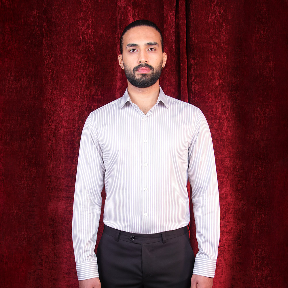 پیراهن مردانه راهدار سفید مچ ساده کاوالتو